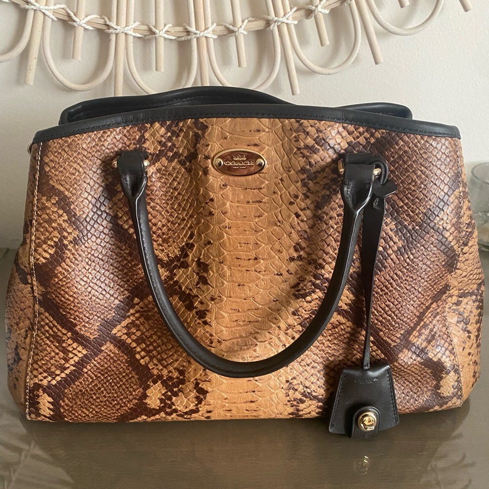 Coach Snake Print Margot Carryall Satchel